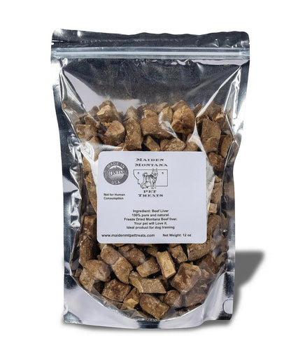 Freeze-Dried Beef Liver Dog Treats - 12oz bag, Maiden Montana Pet Treats - Front Label