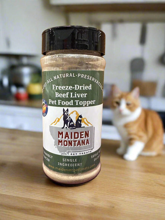 Freeze-Dried Beef Liver Pet Food Topper | 7.5 oz Maiden Montana Pet Treats